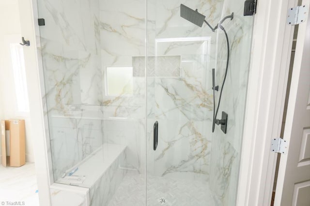 3799 Peony Way, Clemmons, NC 27012 - full bathroom featuring a marble finish shower