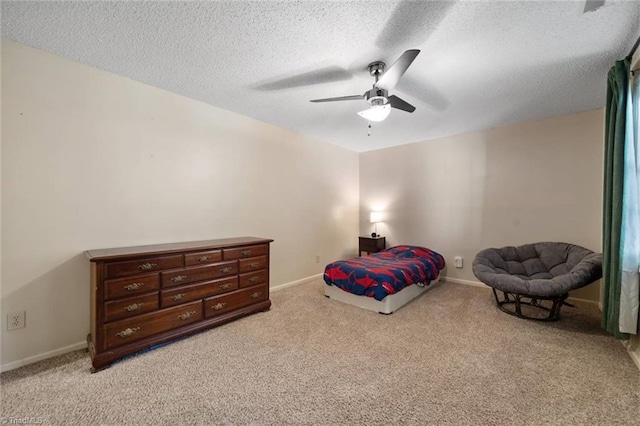 4012 Clarendon Ave, Winston-Salem, NC 27106 - bedroom with light carpet, a textured ceiling, and a ceiling fan