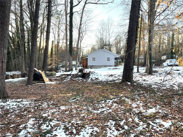 view of snowy yard