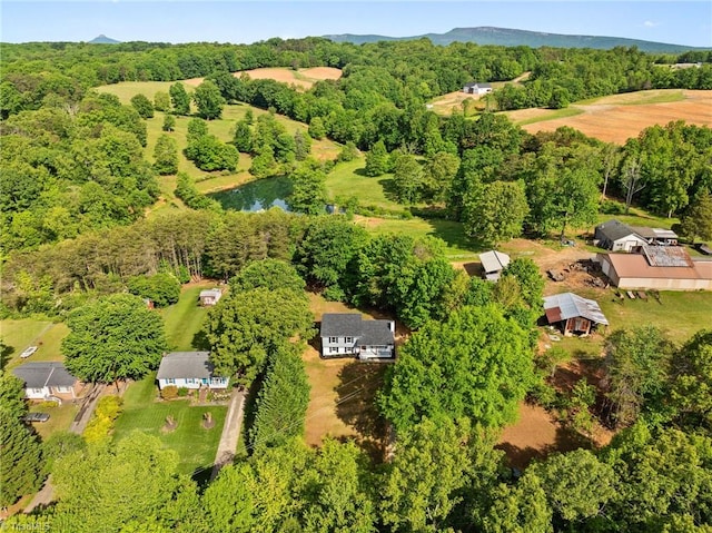 aerial view of a heavily wooded area