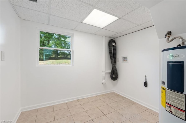 utility room featuring electric water heater