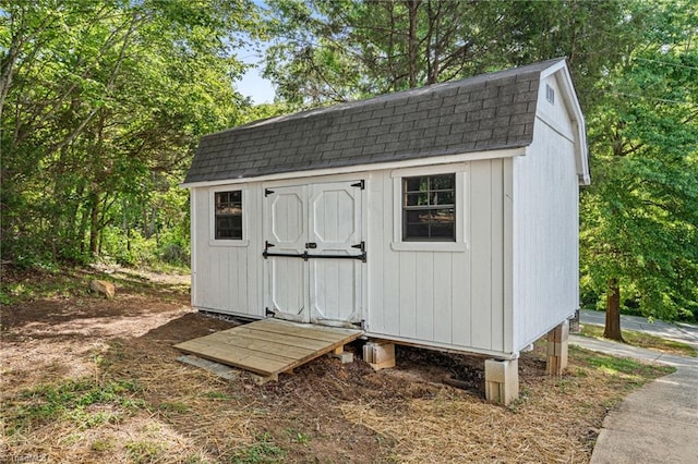 view of shed