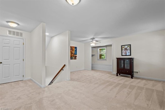 1608 Fox Hollow Rd, Greensboro, NC 27410 - entrance foyer with carpet and a ceiling fan