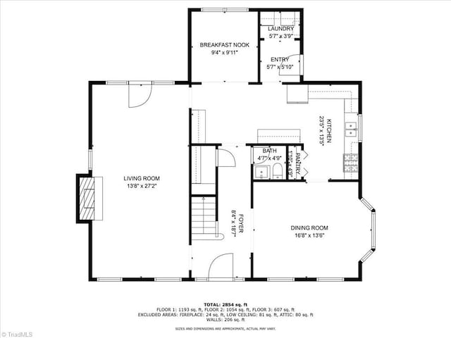 1608 Fox Hollow Rd, Greensboro, NC 27410 - view of property floor plan