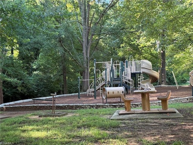 1608 Fox Hollow Rd, Greensboro, NC 27410 - communal playground featuring a wooded view