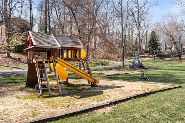 community play area featuring a yard