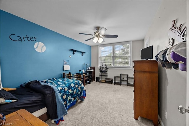 6089 Pleasant Field Dr, Greensboro, NC 27455 - bedroom featuring carpet flooring, baseboards, and ceiling fan
