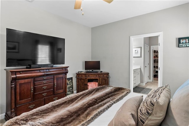 211 Hawks Nest Cir, Clemmons, NC 27012 - bedroom featuring connected bathroom and ceiling fan