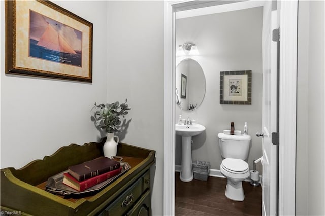 211 Hawks Nest Cir, Clemmons, NC 27012 - half bath with wood finished floors and toilet
