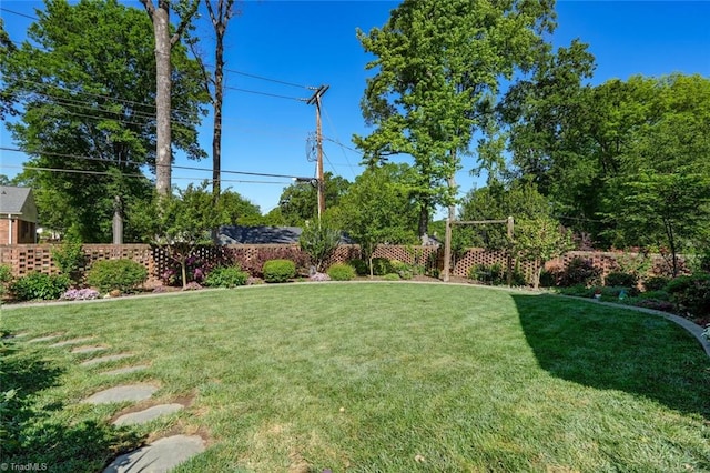 view of yard with fence