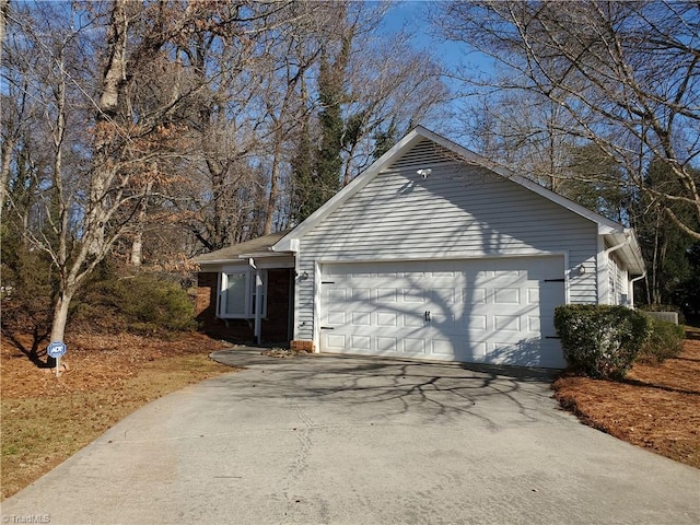 view of home's exterior with a garage