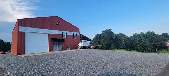 exterior space with a garage