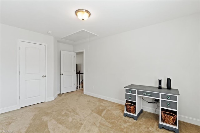4 Harvest Oak Ct, Greensboro, NC 27406 - unfurnished office with attic access, carpet flooring, and baseboards