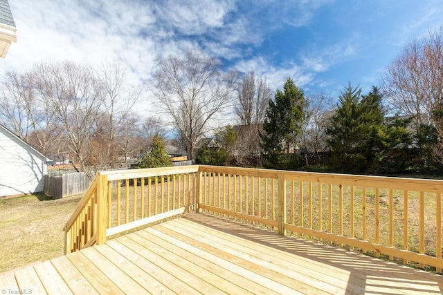 wooden deck featuring fence