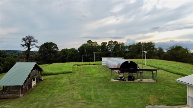 view of yard featuring an outbuilding