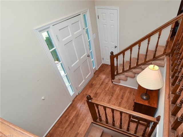 4610 Woodsman Way, Winston-Salem, NC 27103 - foyer entrance featuring stairway and wood finished floors