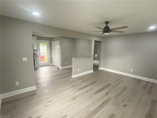 7 Crutchfield Ave, Lexington, NC 28445 - unfurnished room with baseboards, light wood finished floors, ceiling fan, and recessed lighting