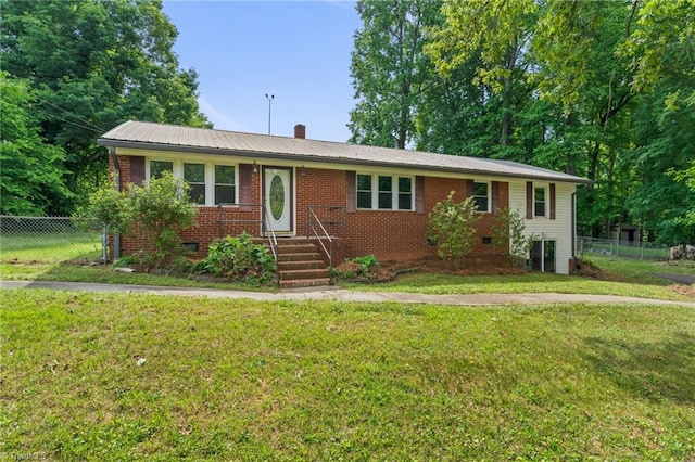 212 Lakeview Dr E, Thomasville, NC 27360 - ranch-style house with a chimney and brick siding