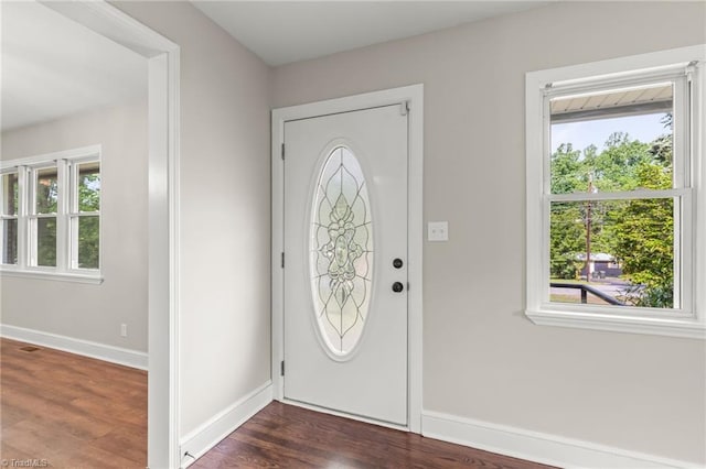 212 Lakeview Dr E, Thomasville, NC 27360 - foyer with plenty of natural light and dark wood finished floors