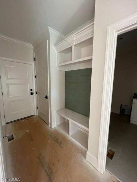 184 Providence Trl, Madison, NC 27025 - mudroom featuring ornamental molding