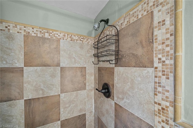 room details with a tile shower