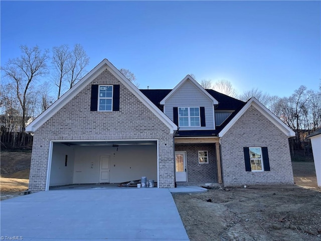 view of front of house with a garage