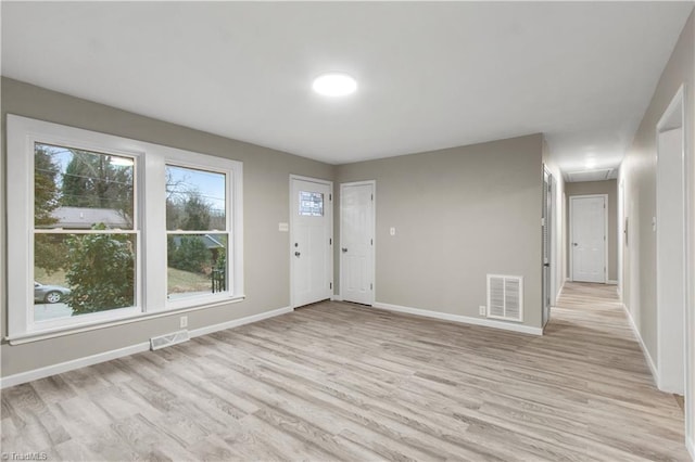 interior space with light hardwood / wood-style flooring