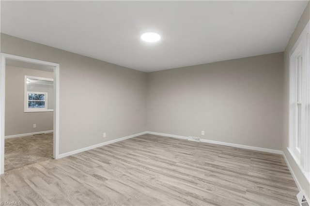 empty room featuring light hardwood / wood-style flooring