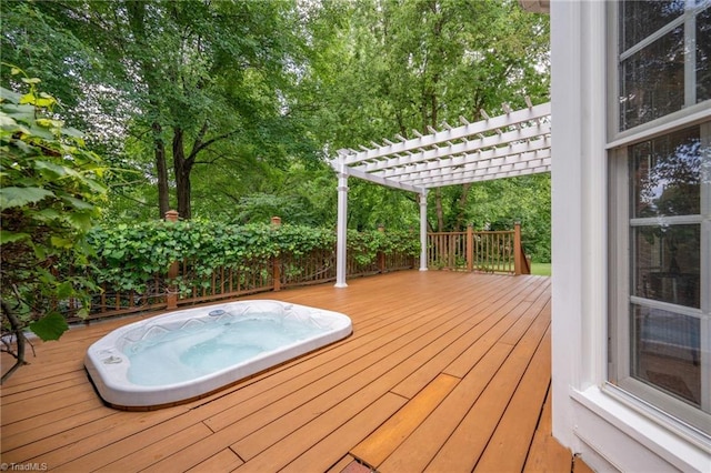 1018 Riverbend Dr, Advance, NC 27006 - wooden deck with a pergola and view of wooded area