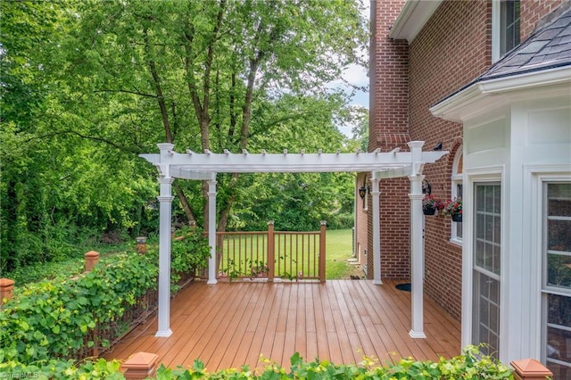 1018 Riverbend Dr, Advance, NC 27006 - wooden terrace with a pergola
