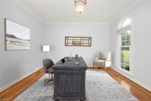 1018 Riverbend Dr, Advance, NC 27006 - office area with crown molding and wood finished floors