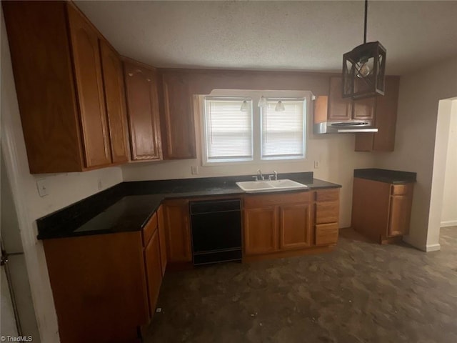 kitchen with sink and decorative light fixtures