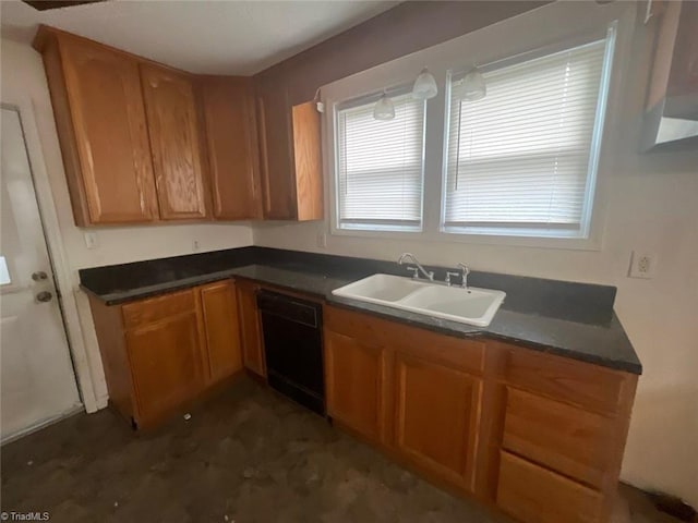 kitchen featuring black dishwasher and sink