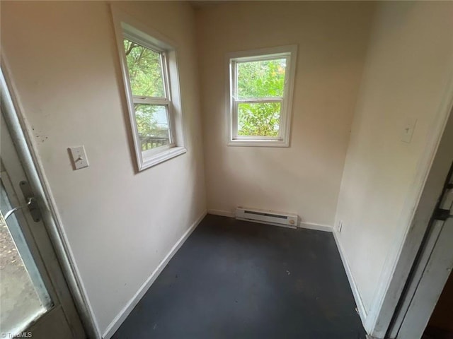 empty room with a baseboard radiator