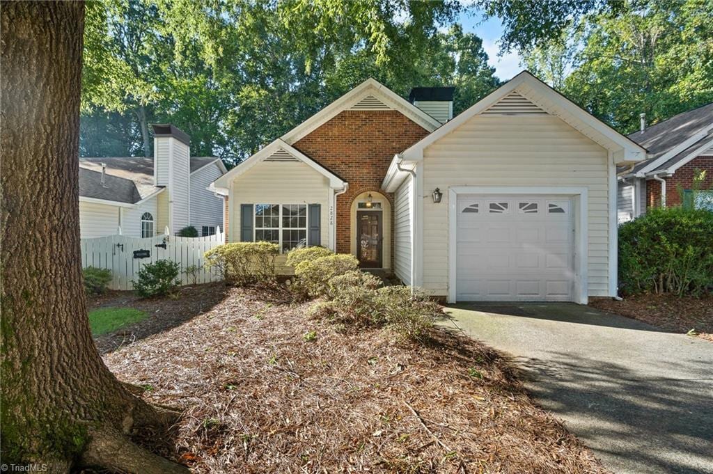 view of front of house with a garage