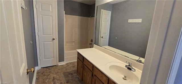 bathroom featuring vanity and shower / bathtub combination