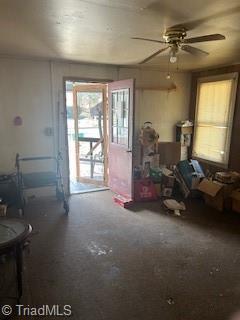 miscellaneous room featuring ceiling fan