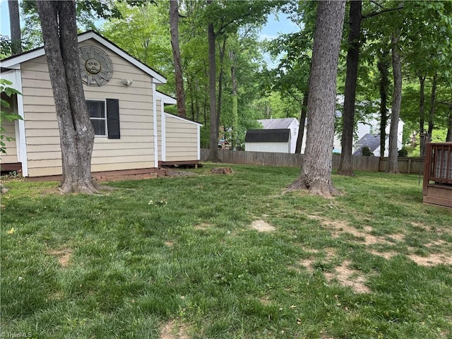 view of yard with fence