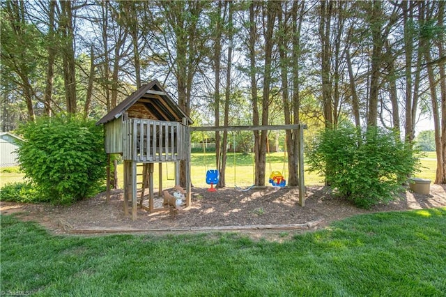 view of playground with a yard