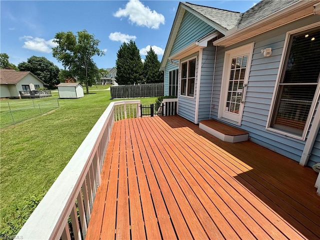 204 Maplewood Ct, Trinity, NC 27370 - wooden terrace featuring a storage unit