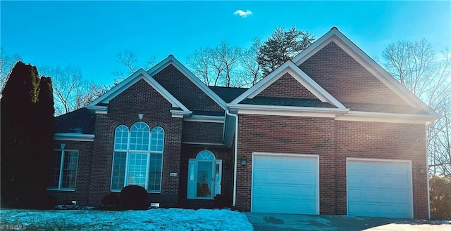 view of front of home with a garage