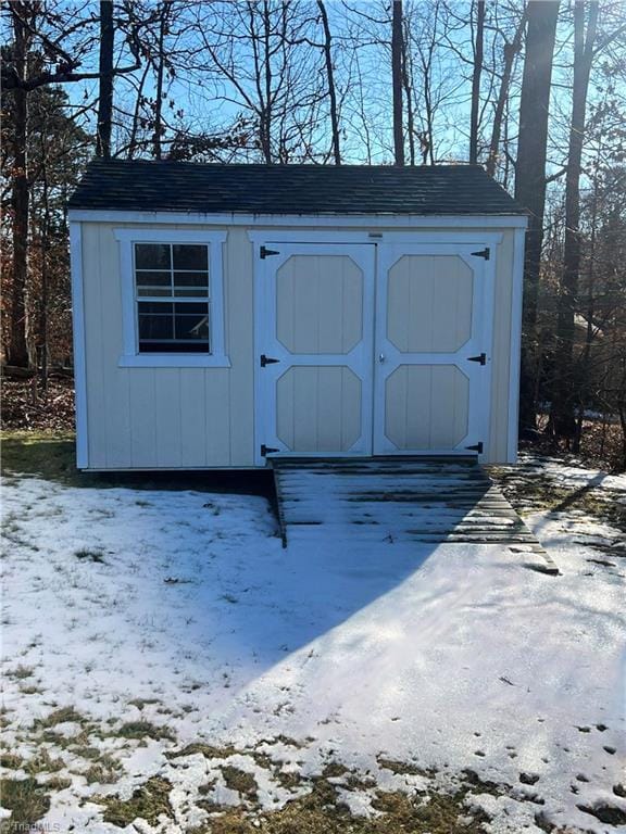 view of snow covered structure