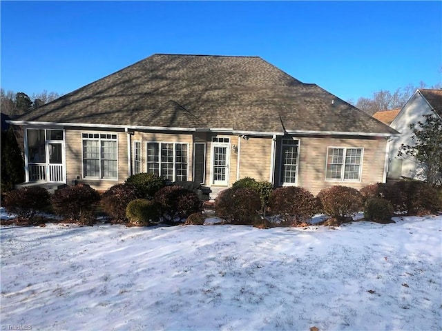 view of snow covered exterior