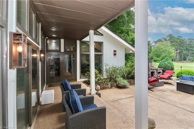 view of patio / terrace featuring an outdoor hangout area