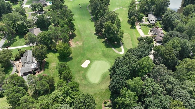 aerial view with view of golf course