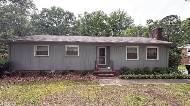 515 Shadybrook Rd, High Point, NC 27265 - view of front of property featuring crawl space, a chimney, a front lawn, and roof with shingles