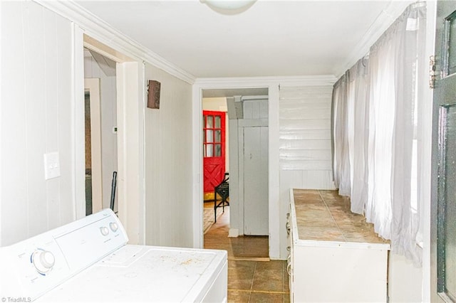 319 Cherry St, Eden, NC 27288 - laundry room featuring crown molding, washer / clothes dryer, and laundry area