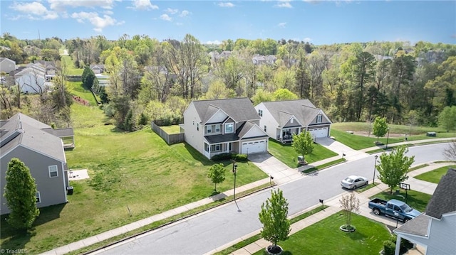 bird's eye view with a residential view