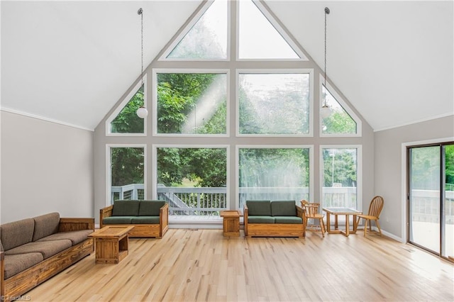 1920 Chateau Rdg, Winston-Salem, NC 27103 - living area with high vaulted ceiling and wood finished floors
