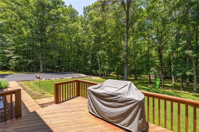4717 Deaton Rd, Trinity, NC 27370 - deck featuring grilling area and a lawn